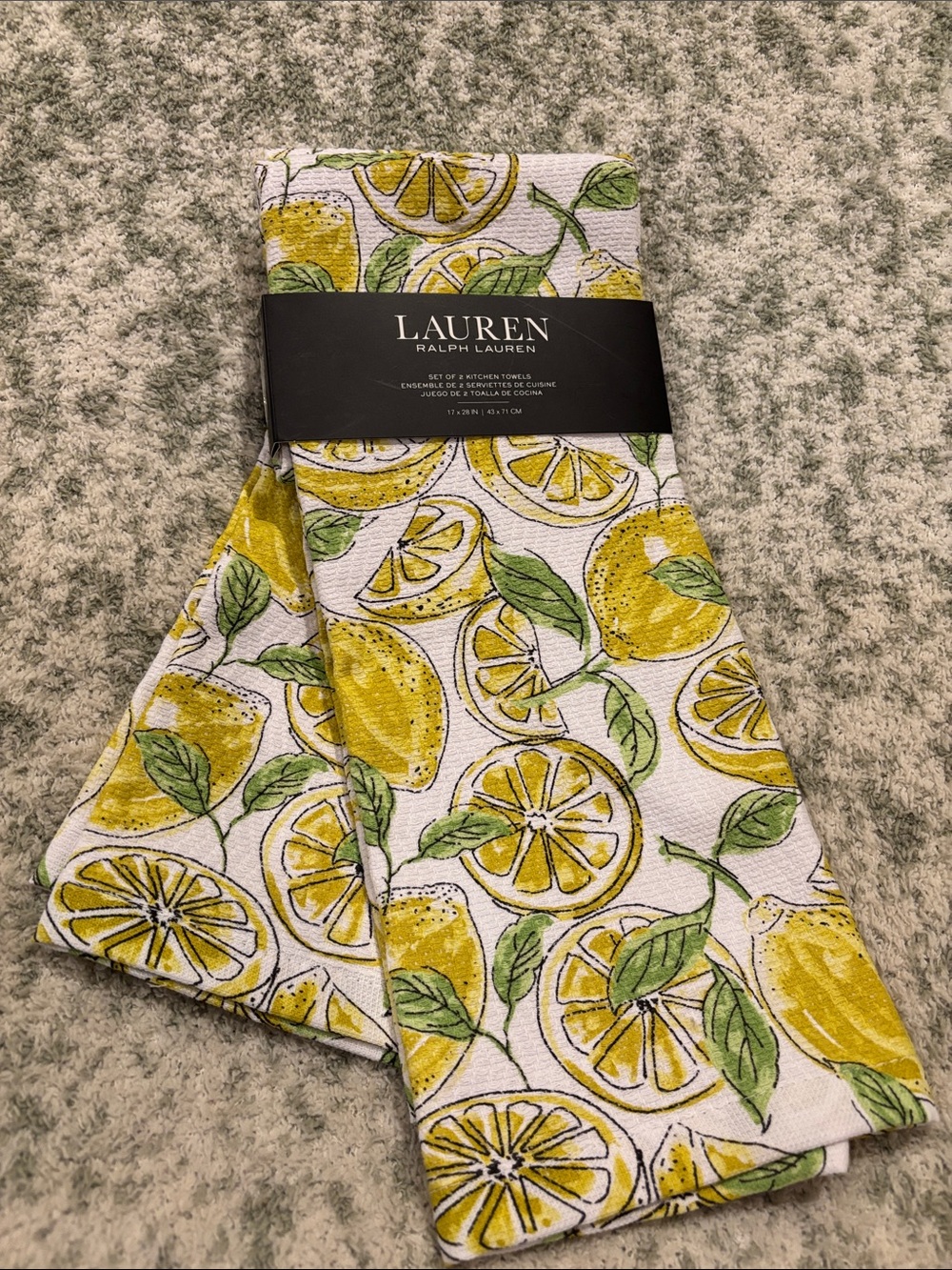 Lauren Ralph Lauren Lemon Kitchen Towels Set of 2 NWT Cotton 17x28” - Picture 5 of 16